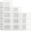 SEE SPRING 12er Set Schuhboxen – Faltbare transparente Organizer aus Kunststoff, stapelbar, für Schuhe bis Größe 44, Weiß