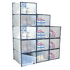 Afeeler 12er Set Schuhboxen – Stapelbare transparente Schuh-Organizer aus Kunststoff mit Tür, für Pumps, Stiefeletten & High Tops, 36x25x19,5cm